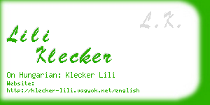 lili klecker business card
